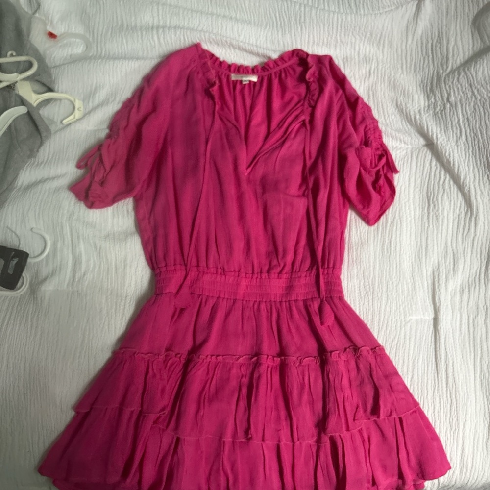 Vibrant Pink Ruffled Dress